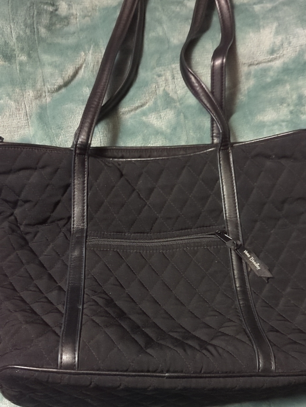 18-Quilted Black Tote Bag by Vera Bradley. Pre-loved.